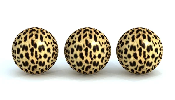 Τρεις μπάλες σε μια leopard-δέρμα — Φωτογραφία Αρχείου