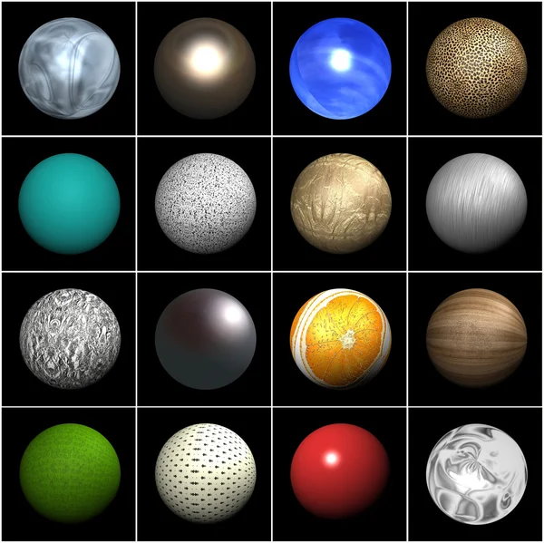 Balls with different textures — Stock Photo, Image