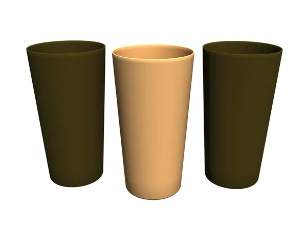 Tři poháry — Stock fotografie