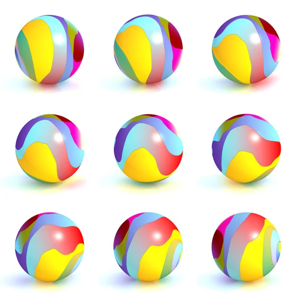Desenleri ile çok renkli topları — Stok fotoğraf