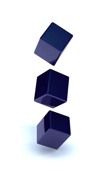 Tres cubos azules —  Fotos de Stock