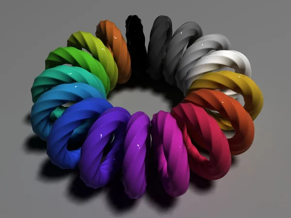 Многоцветное кольцо Стоковое Изображение