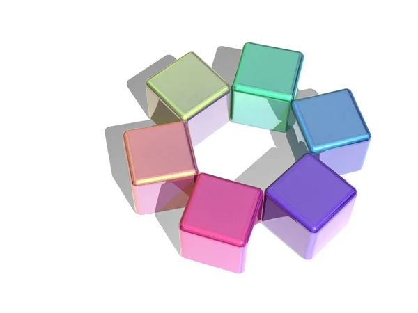 Cubos multicoloridos — Fotografia de Stock