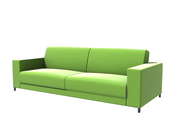 Zielona kanapa — Zdjęcie stockowe