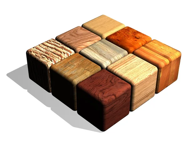 Деревянные кубы Лицензионные Стоковые Изображения