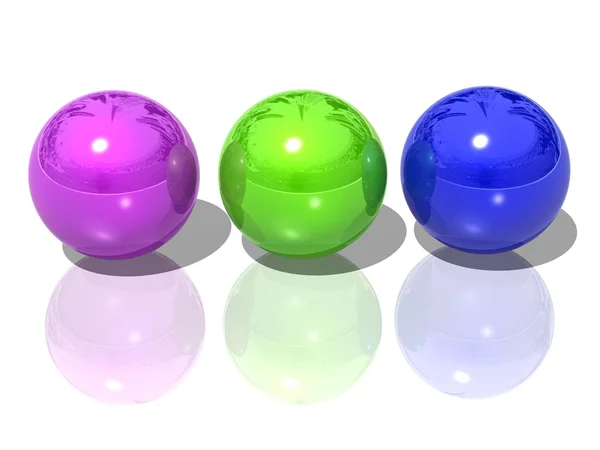 Τρεις χρώμα μπάλα — Φωτογραφία Αρχείου