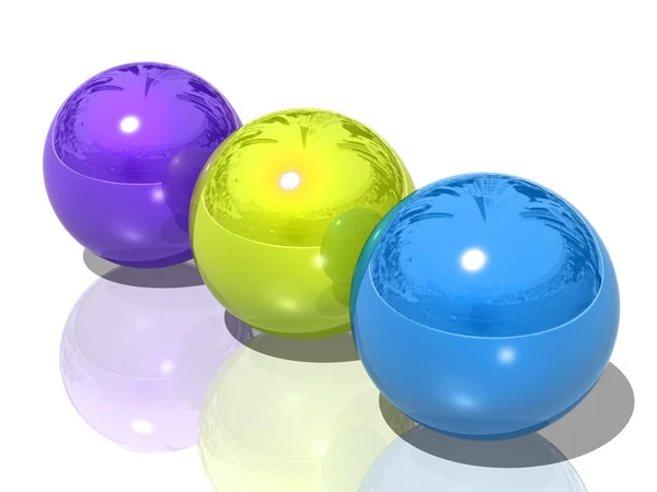 三种颜色的球 — 图库照片