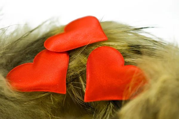 Three red hearts. — Stock Photo, Image