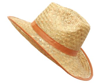 Handmade straw hat for men clipart