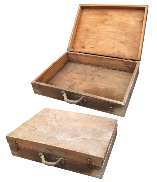 Шорсткий дерев'яні чемодан — стокове фото