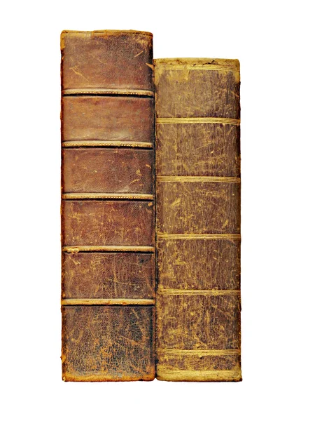 Két antik könyvek, elszigetelt fehér — Stock Fotó