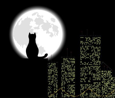 Big city cat clipart