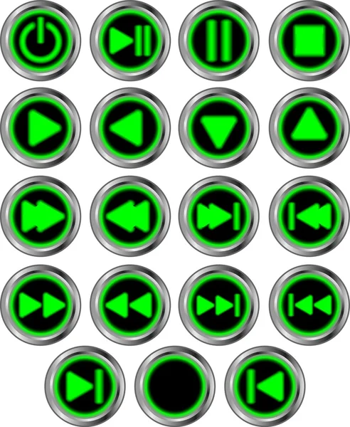 Κουμπιά για web παίκτη — Διανυσματικό Αρχείο