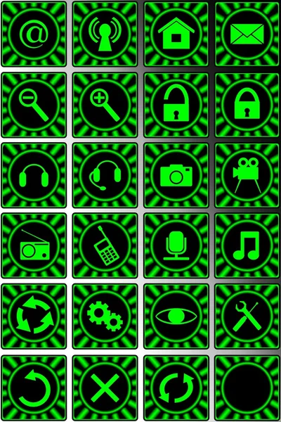 Conjunto de botones e iconos para web — Vector de stock
