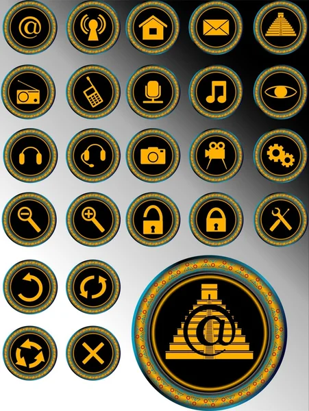 Set di pulsanti maya per il web — Vettoriale Stock