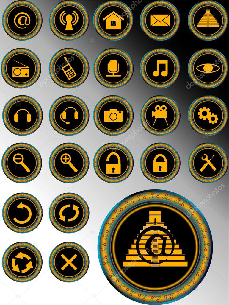Set of maya buttons for web — Stock Vector © santi0103 #1404381