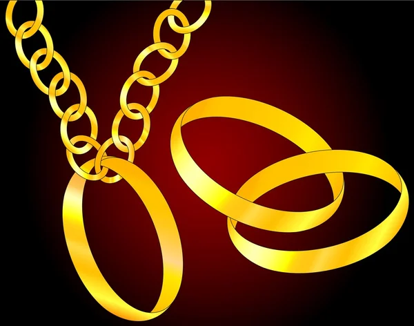 The golden rings — Stock Vector
