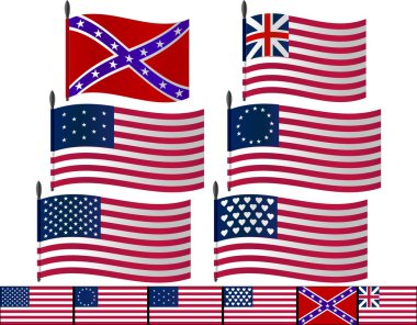 USA flags clipart