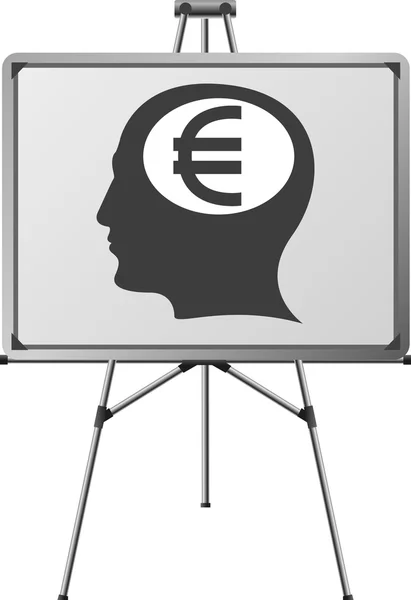 Euro brain of a man — Stock Vector
