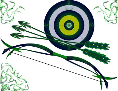 Fantasy bow and target clipart