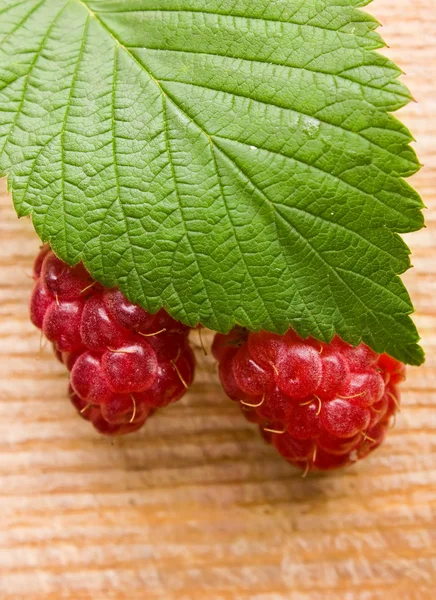 Raspberry on wooden background — Stock Photo, Image