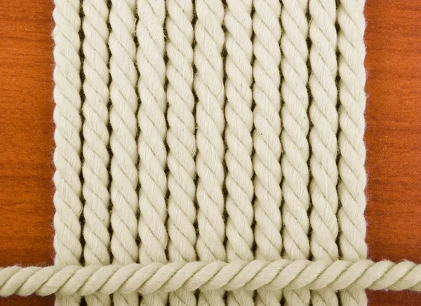Fehér Tekercselt kötél — Stock Fotó