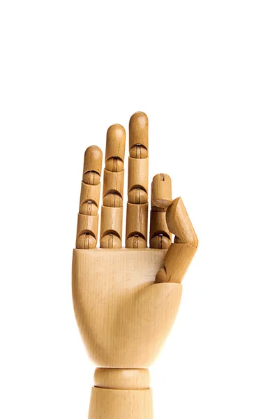Menschliche Hand aus Holz — Stockfoto