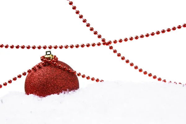 Red Christmas ball and decoration — Stock Photo, Image