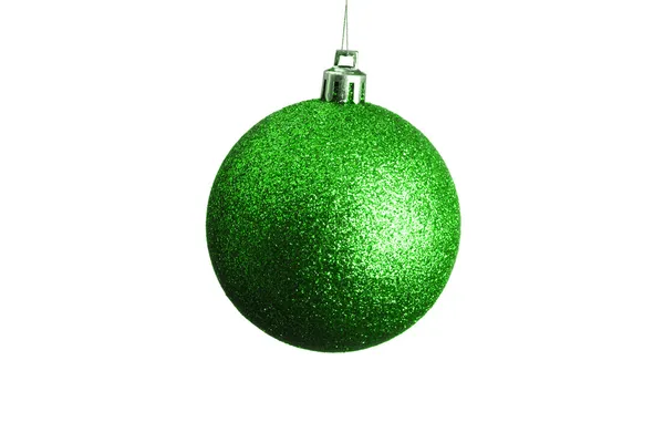Grün leuchtende Weihnachtskugel — Stockfoto
