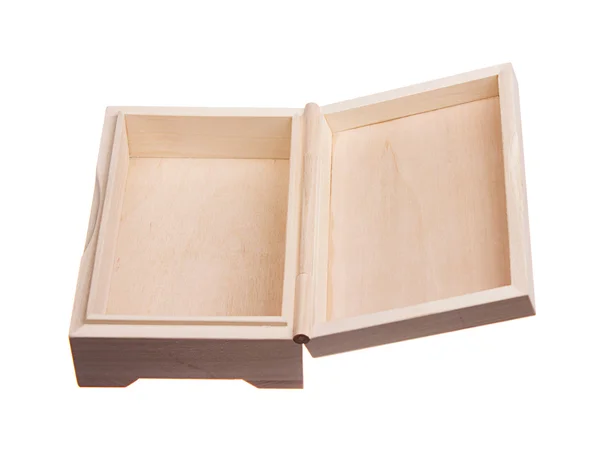 Prázdné otevřené dřevěné krabice — Stock fotografie