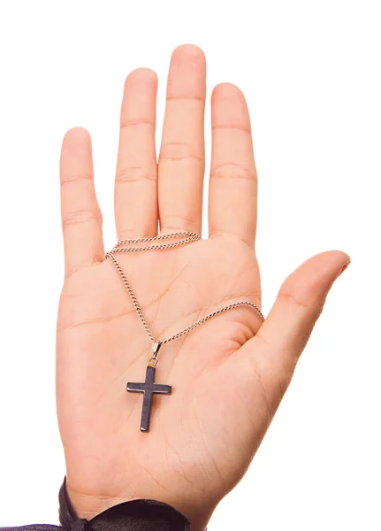 stock image Open hand with a cross