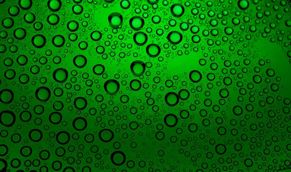 Green Background of water drops — Stock Photo, Image