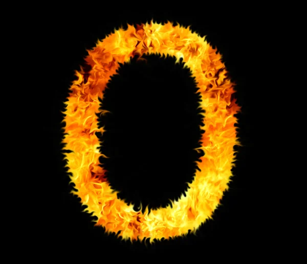Fiery number. Zero,0. — Stock Photo, Image