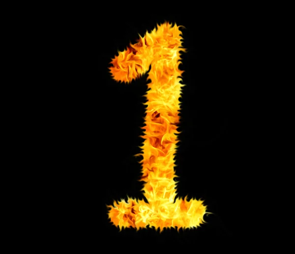 Fiery number. One, 1. — Stock Photo, Image