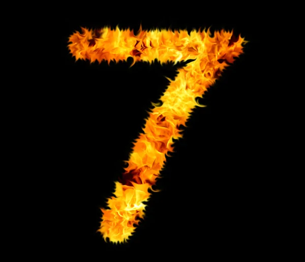 Fiery number. Seven, 7. — Stock Photo, Image