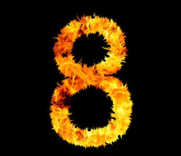 Fiery number. Eight, 8. — Stock Photo, Image