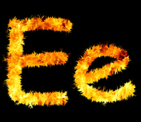 Símbolo de chama e — Fotografia de Stock