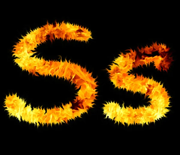 Plamen symbolu s — Stock fotografie
