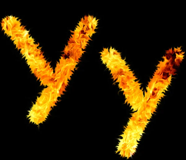 Flammensymbol y — Stockfoto