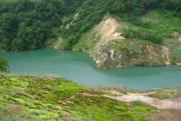 Błękitne jezioro z wysokości lotu — Zdjęcie stockowe