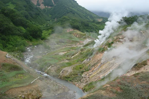Valle di geyser su Kamchatka — Foto Stock