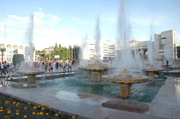 Fountains on the main square — Stock Photo, Image