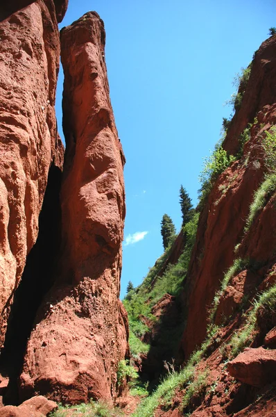 stock image Natural sculpture from a red rock