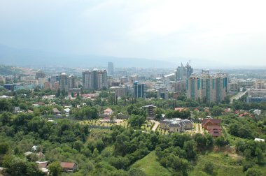 Panorama of the city of Almaty clipart