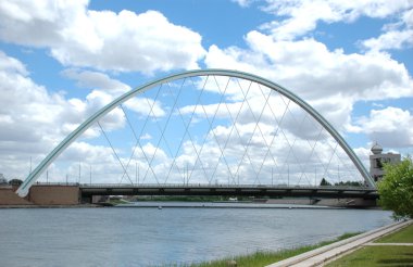 Road bridge over the River Ishim clipart