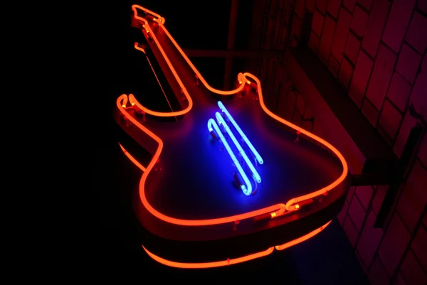 Neongitarre — Stockfoto