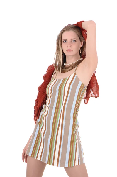Woman in sundress — Stock Photo, Image