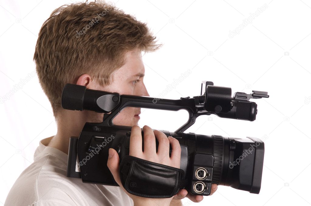 Man with camcorder