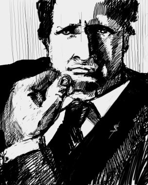 Portrait of businessman clipart