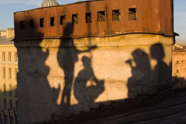 Concert on a roof clipart